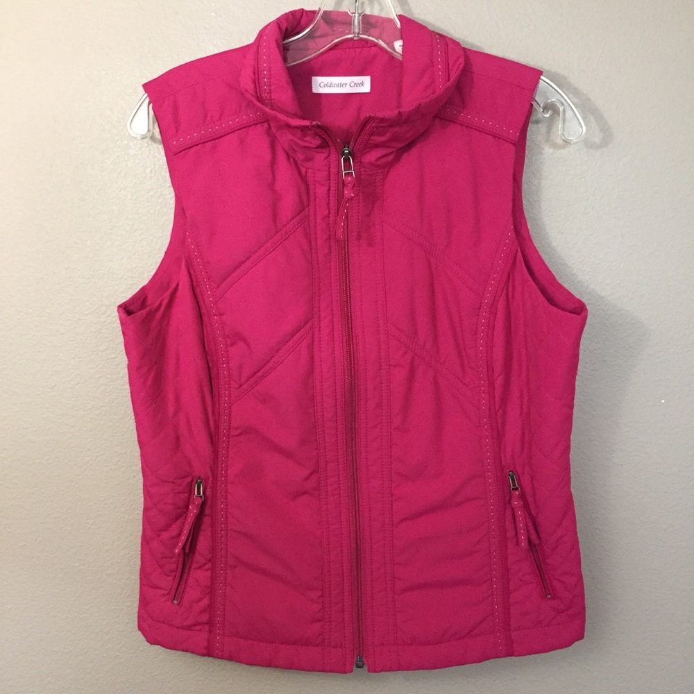 Coldwater Creek pink vest with stitching detail S